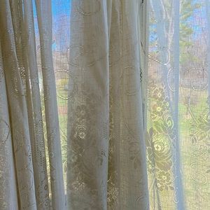Oversized OffWhite Lace Curtain 97 x 300